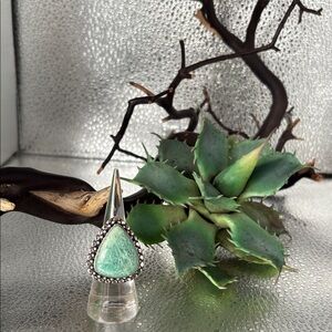 Size 6&1/2 Elegant amazonite Stone Ring very cool